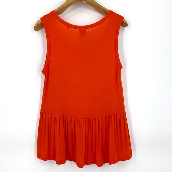 Cabi Hangout Tank # 5402, Orange Deep Scoop Neck Dropped Peplum Tank Top, Medium - Picture 11 of 15